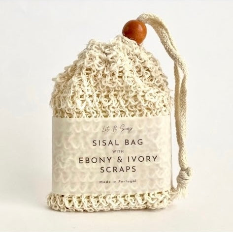Saco de Sisal com aparas de Sabonete Ebony & Ivory