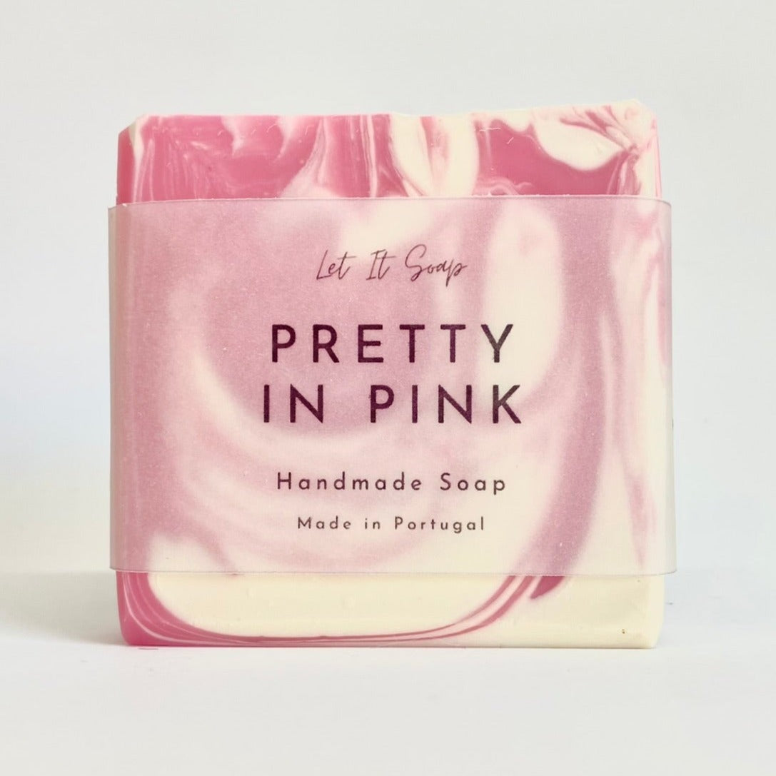 sabonete artesanal pós de talco pretty in pink
