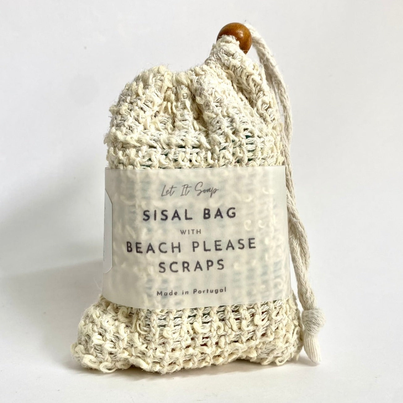 Saco de Sisal com aparas de Sabonete Beach Please