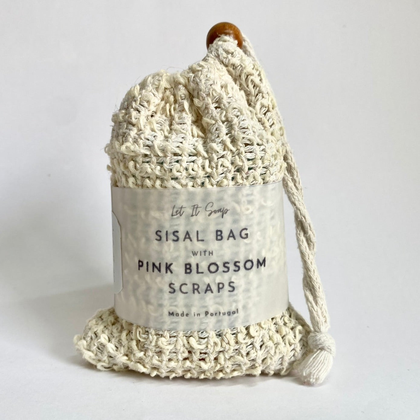 Saco de Sisal com aparas de Sabonete Pink Blossom