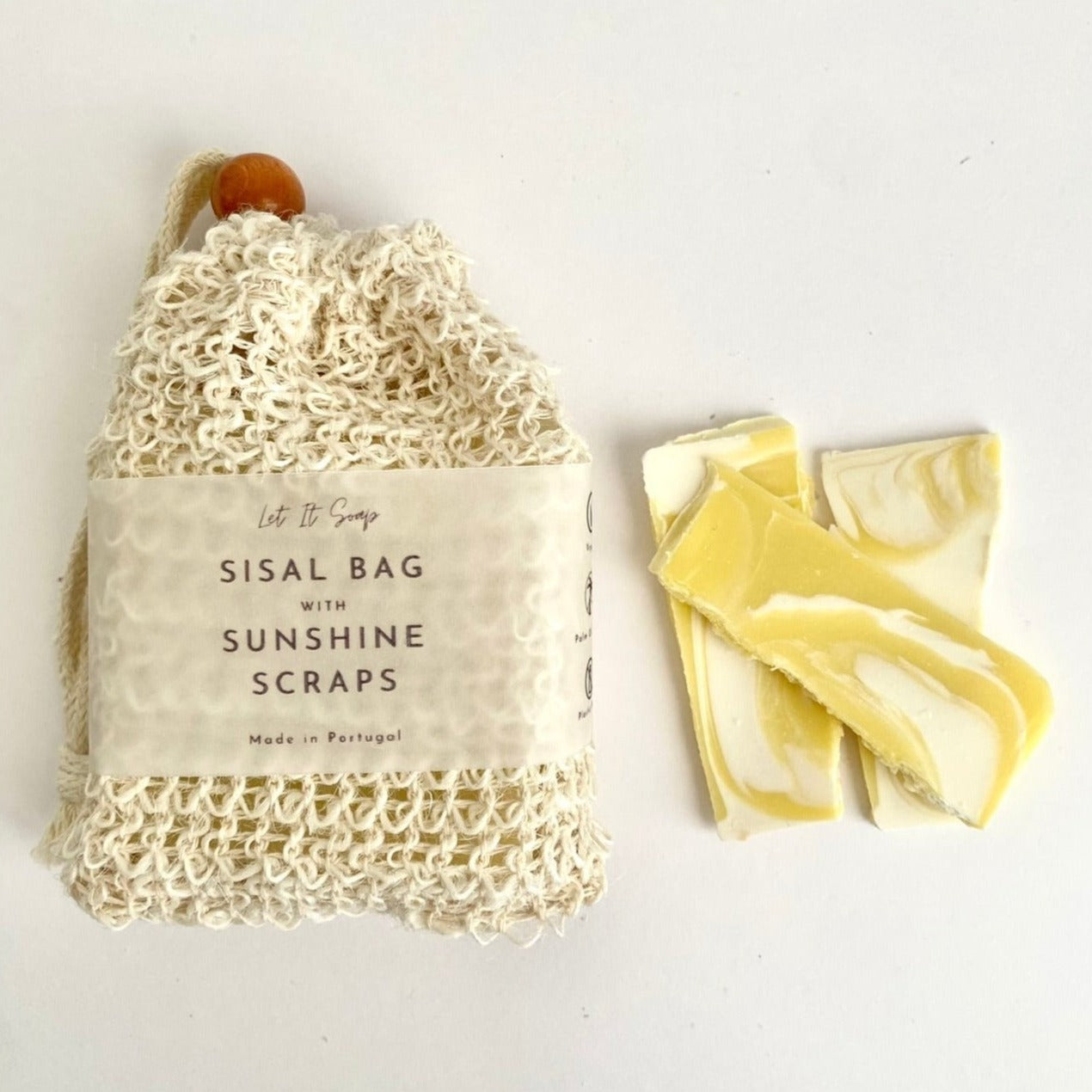 Saco de Sisal com aparas de Sabonete Sunshine