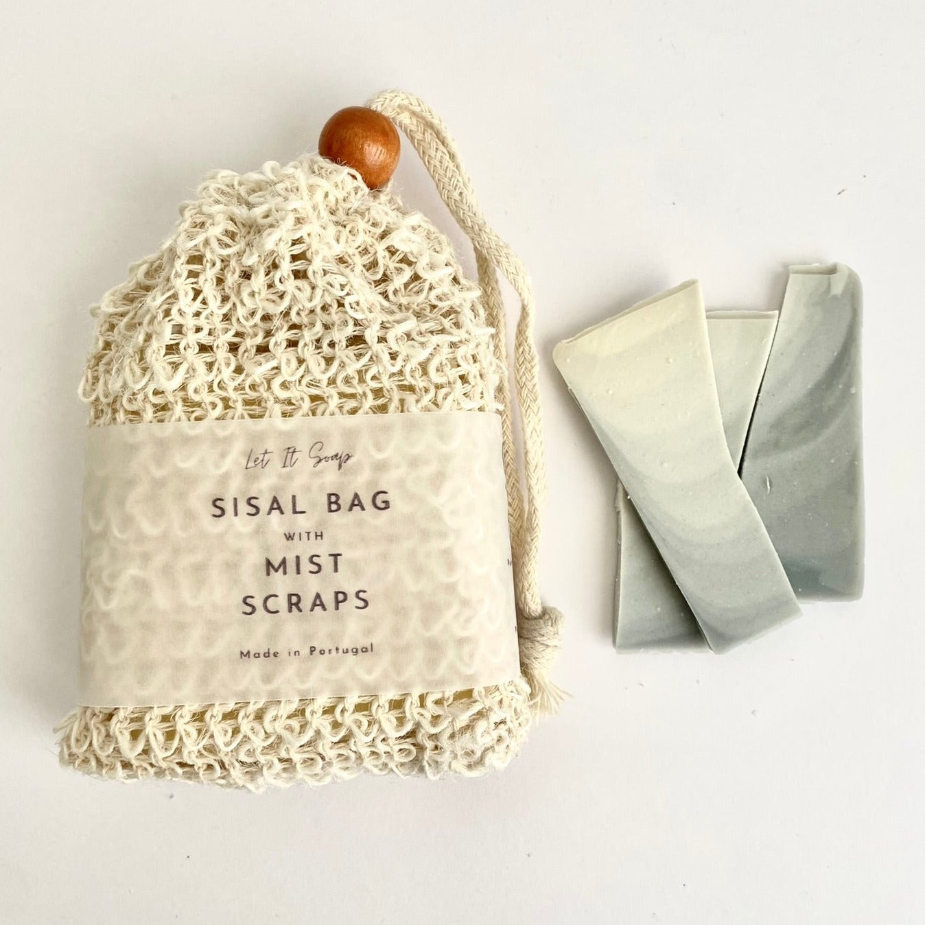 Sisal Bag with Mist Soap Shavings