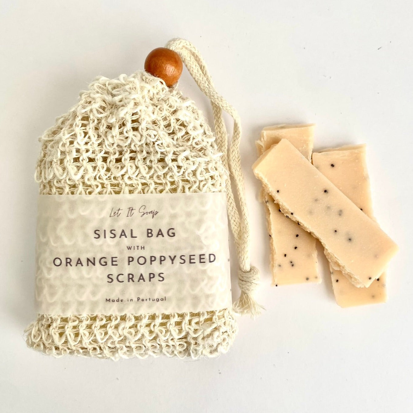 Saco de Sisal com aparas de Sabonete Orange Poppyseed