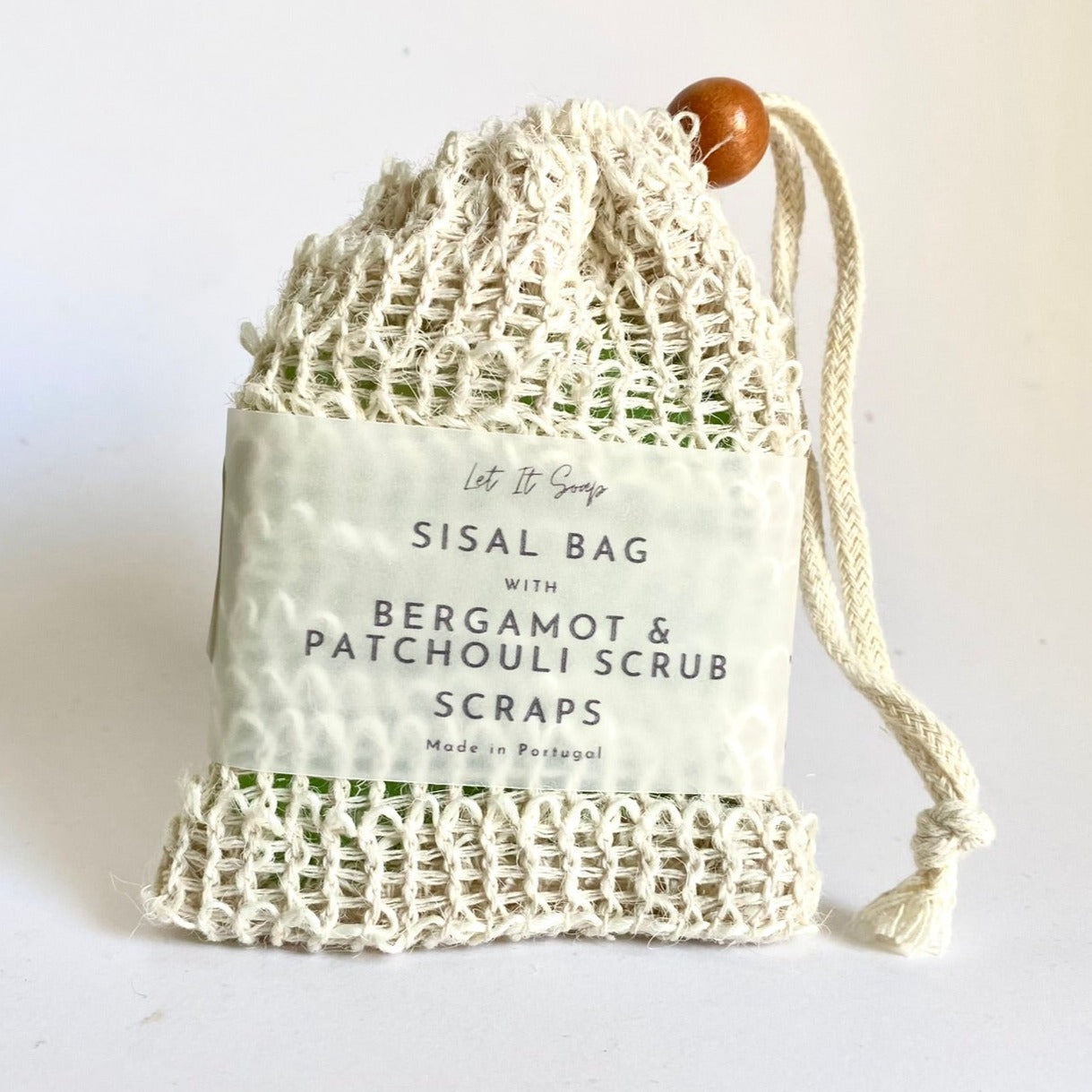 Saco de Sisal com aparas de Sabonete Bergamot & Patchouli Scrub