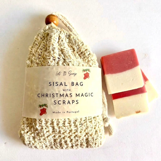 Sisal Bag with Christmas Magic Soap Shavings