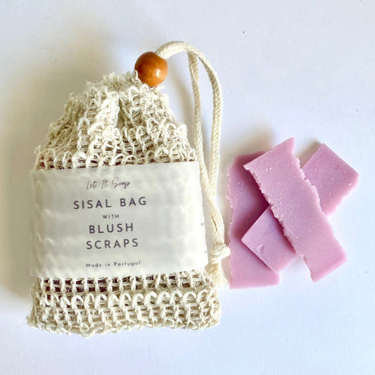 Saco de Sisal com aparas de Sabonete Blush