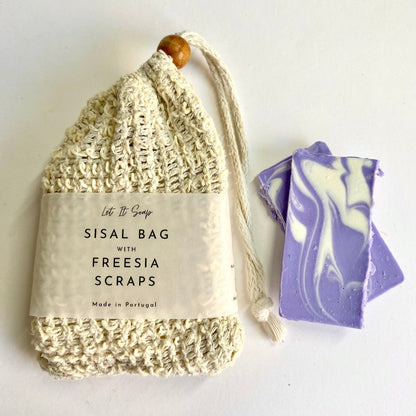 Sisal Bag with Freesia Soap Shavings