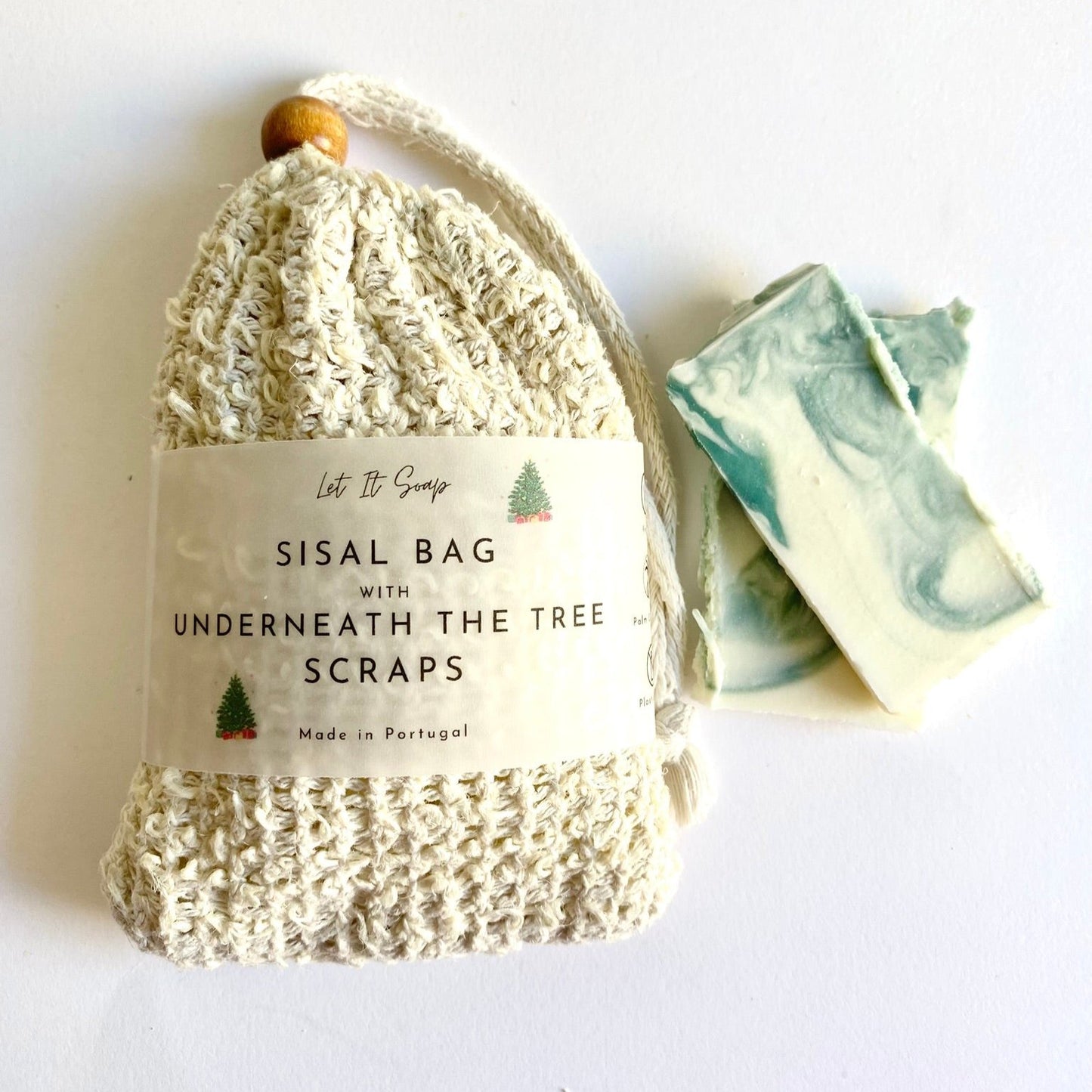 Sisal Bag with Underneath the Tree Soap Shavings